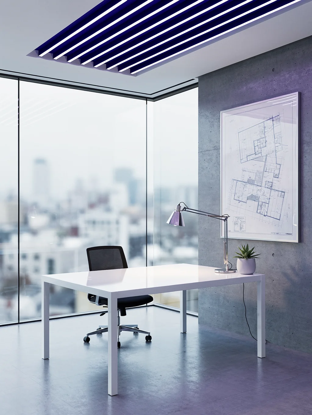Interno di design minimalista a Milano